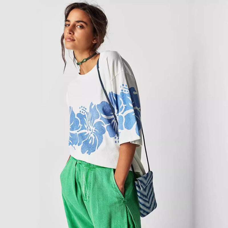 2025 Autumn New Fashion Women'S Top Personality Printed Loose Short-Sleeved T-Shirt Women - Image 3