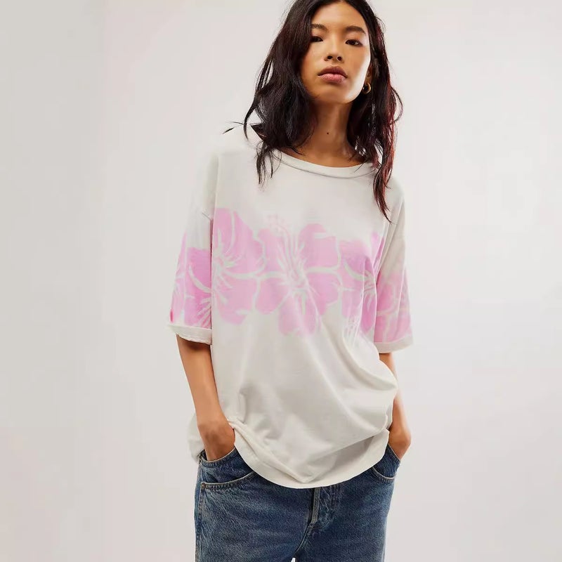 2025 Autumn New Fashion Women'S Top Personality Printed Loose Short-Sleeved T-Shirt Women - Image 5