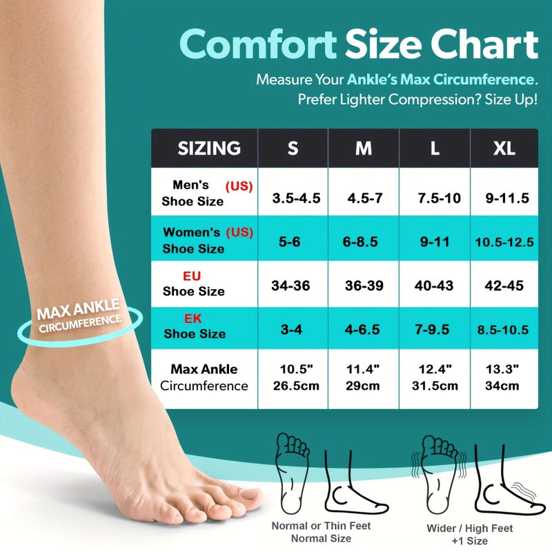 Black L XL Compression Ankle Socks Pack Of 4 With Arch Support Open Toe - Image 4