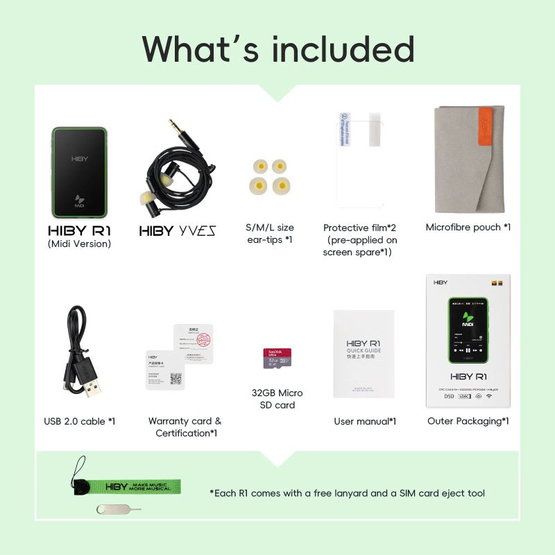HiBy R1 MiDi HiFi Audio Music Player, Mp3, USB Dac, WiFi, Bluetooth 5.1, Radio, 1150mAh - Image 3