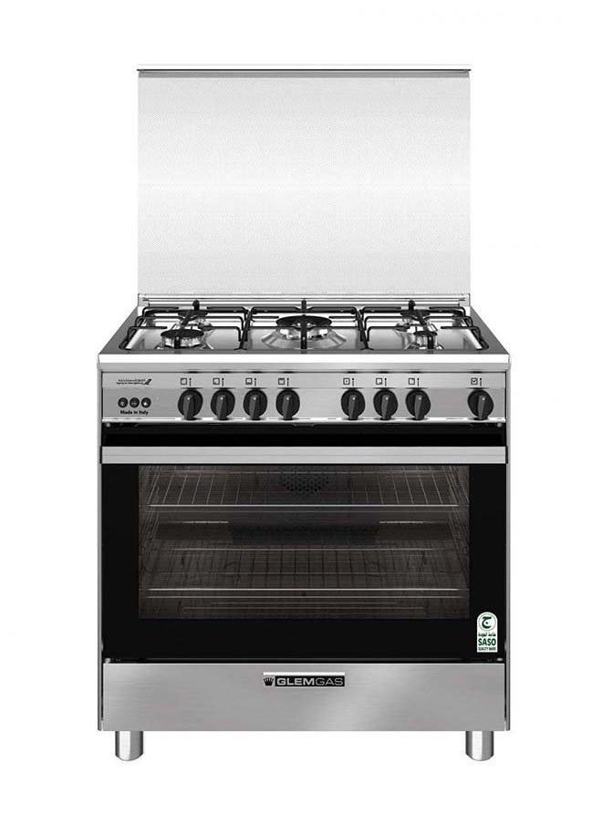 GLEM - Cooker 80X60 5 Burner Full Safety Cooling Fan Mat Enameled Pan - Image 1