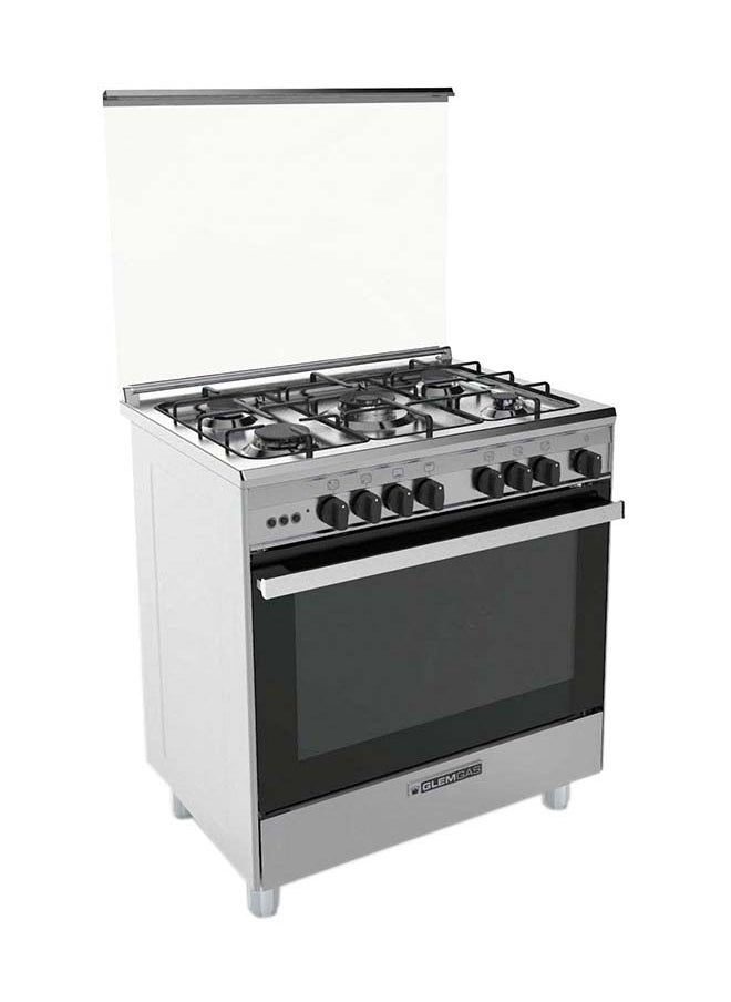 GLEM - Cooker 80X60 5 Burner Full Safety Cooling Fan Mat Enameled Pan - Image 1