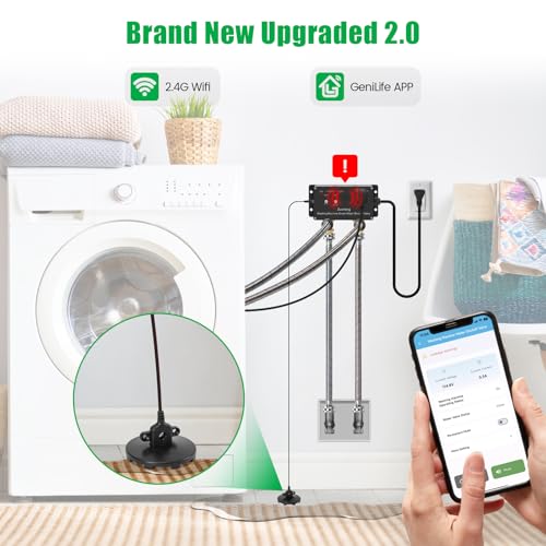 Zuomeng WiFi Smart Water Shutoff Valve with Leak Sensor, 3/4" Brass Valve & Extra Hose, Effortless Remote Control and Real-Time Water Leak Alerts via App - Image 2