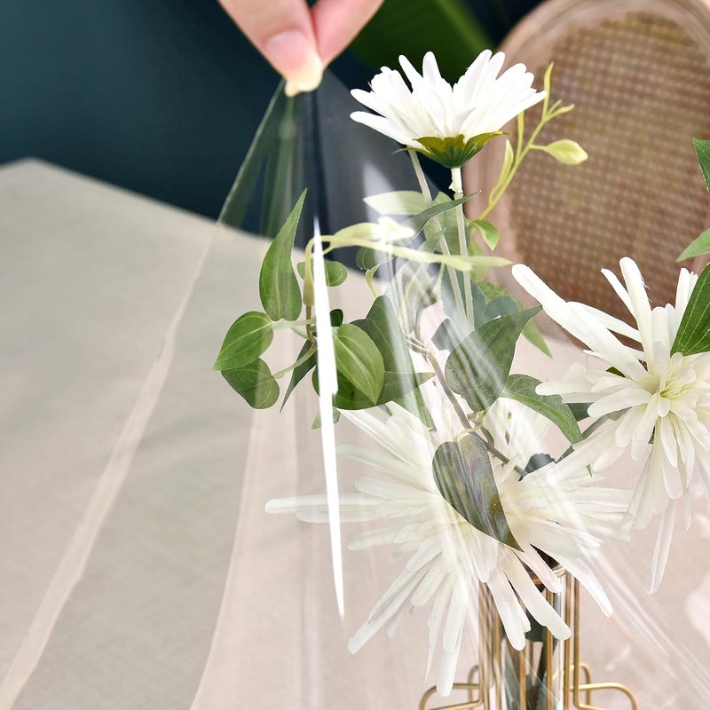 Nasitos 2 Pack Clear Plastic Table Cloth 54x120 Inch-Vinyl Oilcloth Transparent Table Cover for Dining Table, Waterproof Tablecloths, Clear Plastic Sheet for Rectangle Table, Holiday Dinner, Showrooms - Image 5