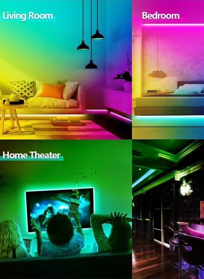 JAJEEK 5M Flexible Smart Bluetooth RGB LED Neon Strip Light Sync to Music Lighting for Home Decor Kitchen Bedroom Car Bike Hotel Outdoor Parties Garden Desktop Decoration Mobile App Control USB Powered - Image 4