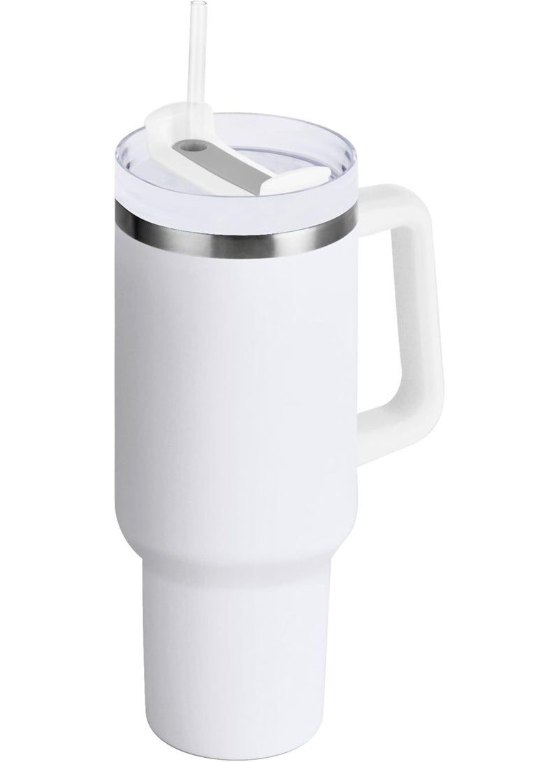 Large 1200ml Thermal Mug with Leak-Proof Lid & Straw - Image 1