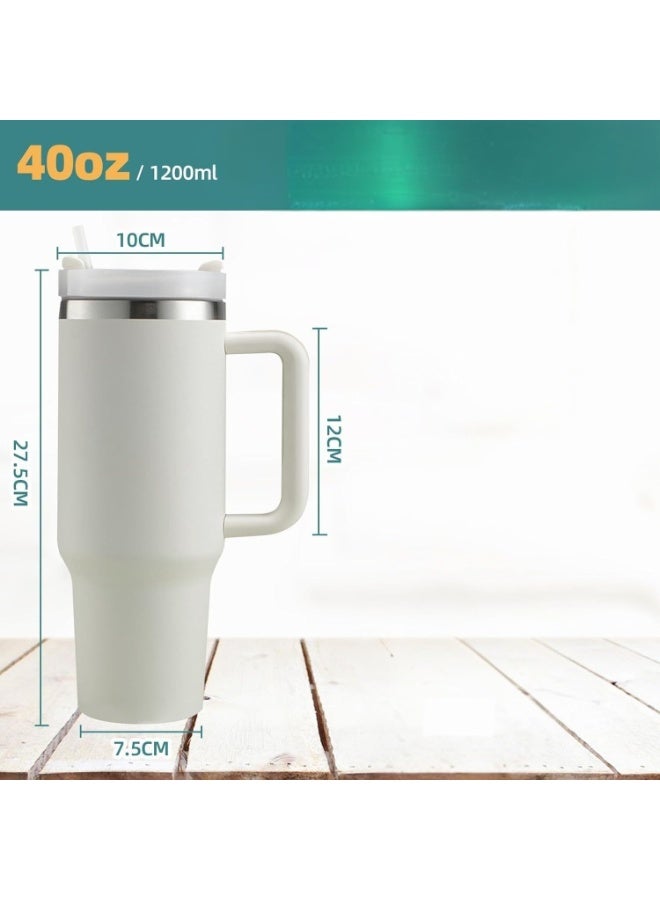 Large 1200ml Thermal Mug with Leak-Proof Lid & Straw - Image 5