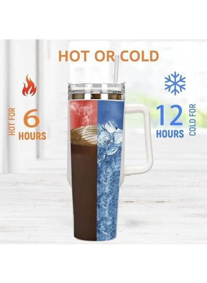 Large 1200ml Thermal Mug with Leak-Proof Lid & Straw - Image 2