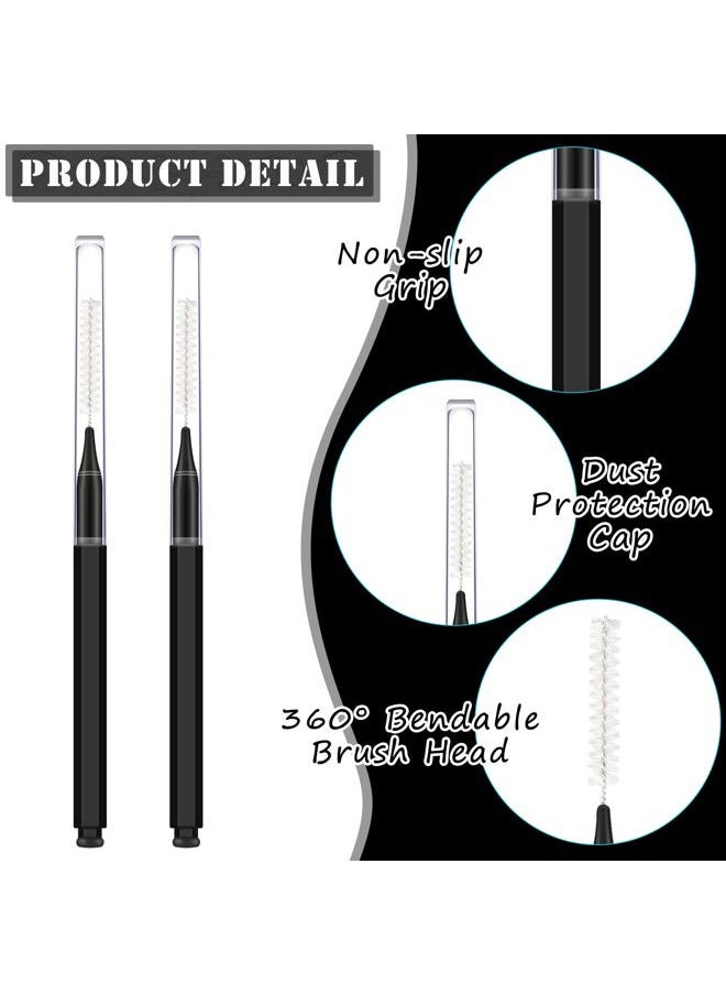 Patelai - 150 Pieces Micro Eyebrow Brush with Cap Brow Lamination Spoolie Comb Lift Tools Lash Filler Eyelashes Extensions Eyebrows(Black) - Image 1