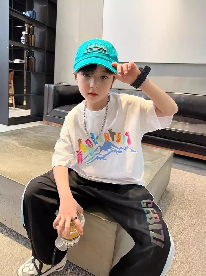 Boys' Summer Short-Sleeved T-Shirt Top 2026 New Children'S Summer Pure Cotton Half-Sleeve Boys' Trendy Brand T-Shirt Stylish - Image 3