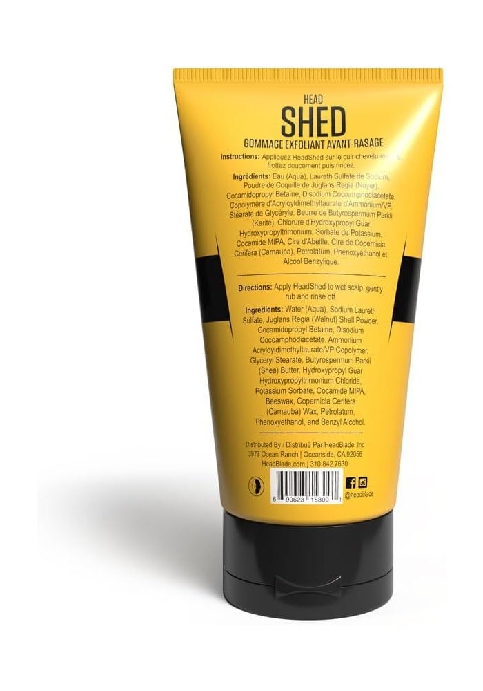 HeadBlade HeadShed Men's Exfoliating Scrub - 5 oz Preshave Exfoliant for Smooth Shave - Image 2