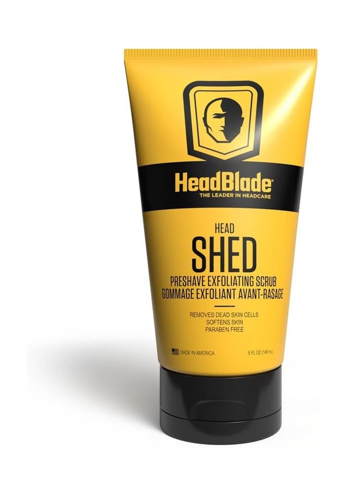 HeadBlade HeadShed Men's Exfoliating Scrub - 5 oz Preshave Exfoliant for Smooth Shave - Image 1