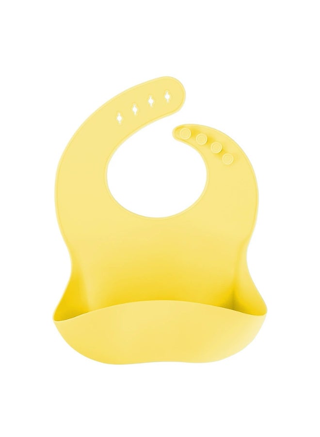كيندر سيليكون Baby Bibs مجموعة من 2PCS | BPA مجاني للماء | ناعم مرن قابل للتعديل سيليكون Bibs للأطفال والأطفال الصغار (الأصفر والوردي) - Image 3