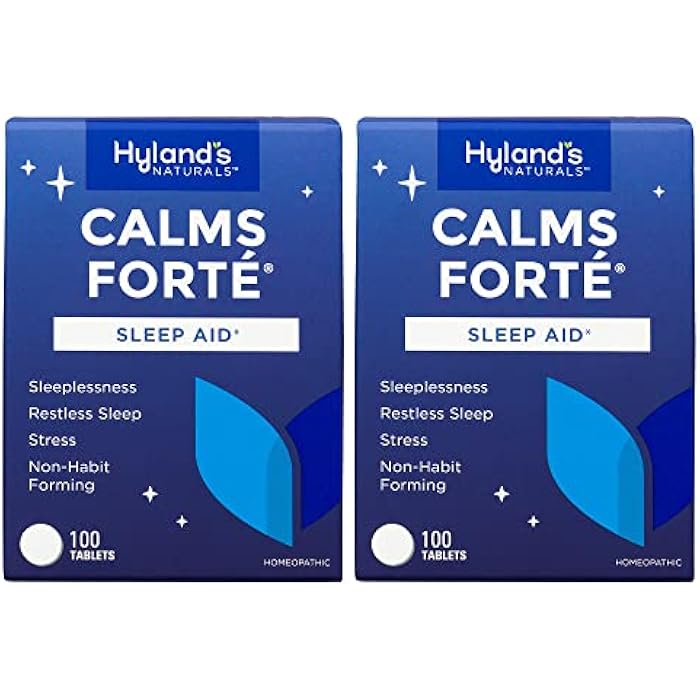 Hyland's Calms Forte' Sleep Aid Tablets, Natural Relief of Nervous Tension and Occasional Sleeplessness, 100 Count (Pack of 2) - Image 1
