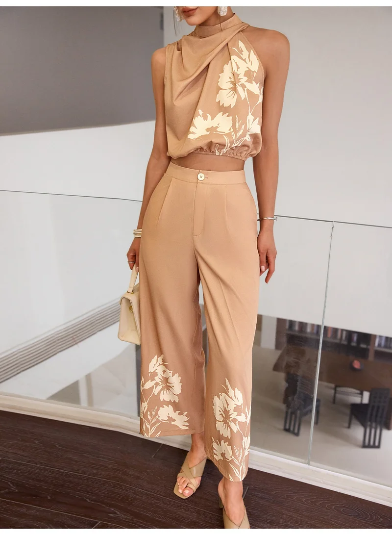 SIMPLEE Women's 2-Piece Outfit Set - Matching Top & Pants for Stylish Look