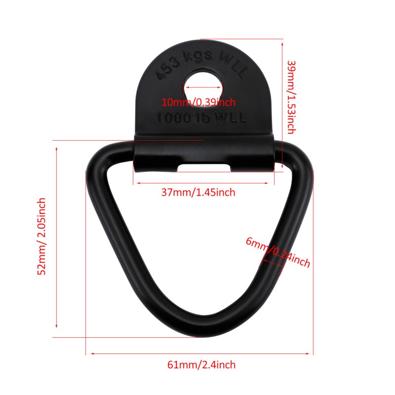 Truck Tie Down Anchor Points 4000 Lbs Fracture Strength D-Ring Design - Corrosion-resistant Alloy Steel Cargo Tie Down Anchors for Pickup Trucks, Trailers and Heavy Cargo Transportation - Image 3