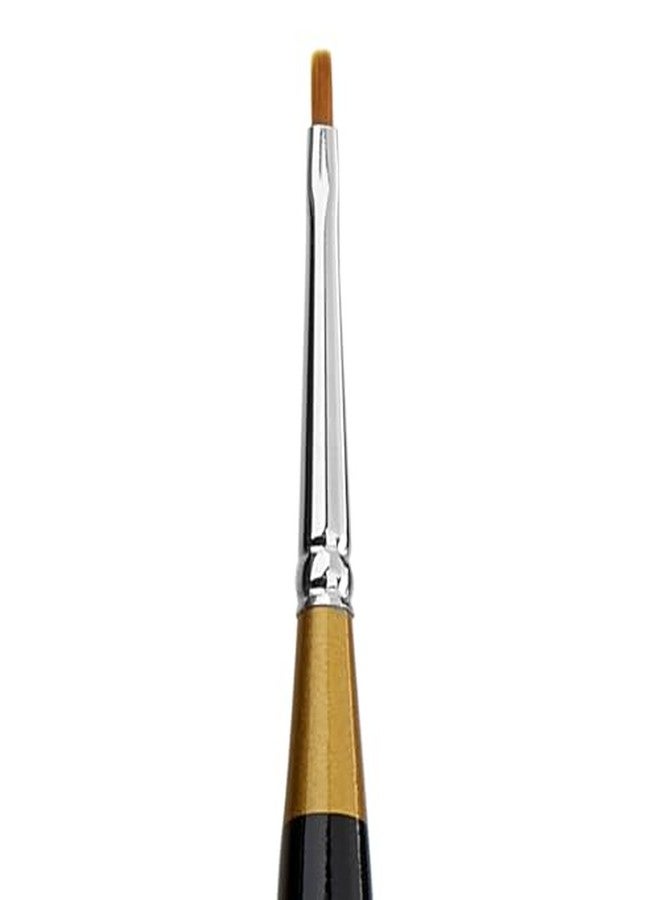 KINGART Premium Original Gold 9450M-0 Micro Detail Chisel Blender - Mini Thick Handle Series Artist Brush, Golden Taklon Synthetic Hair, for Acrylic, Watercolor, Gouache Painting, Size 0 - Image 3