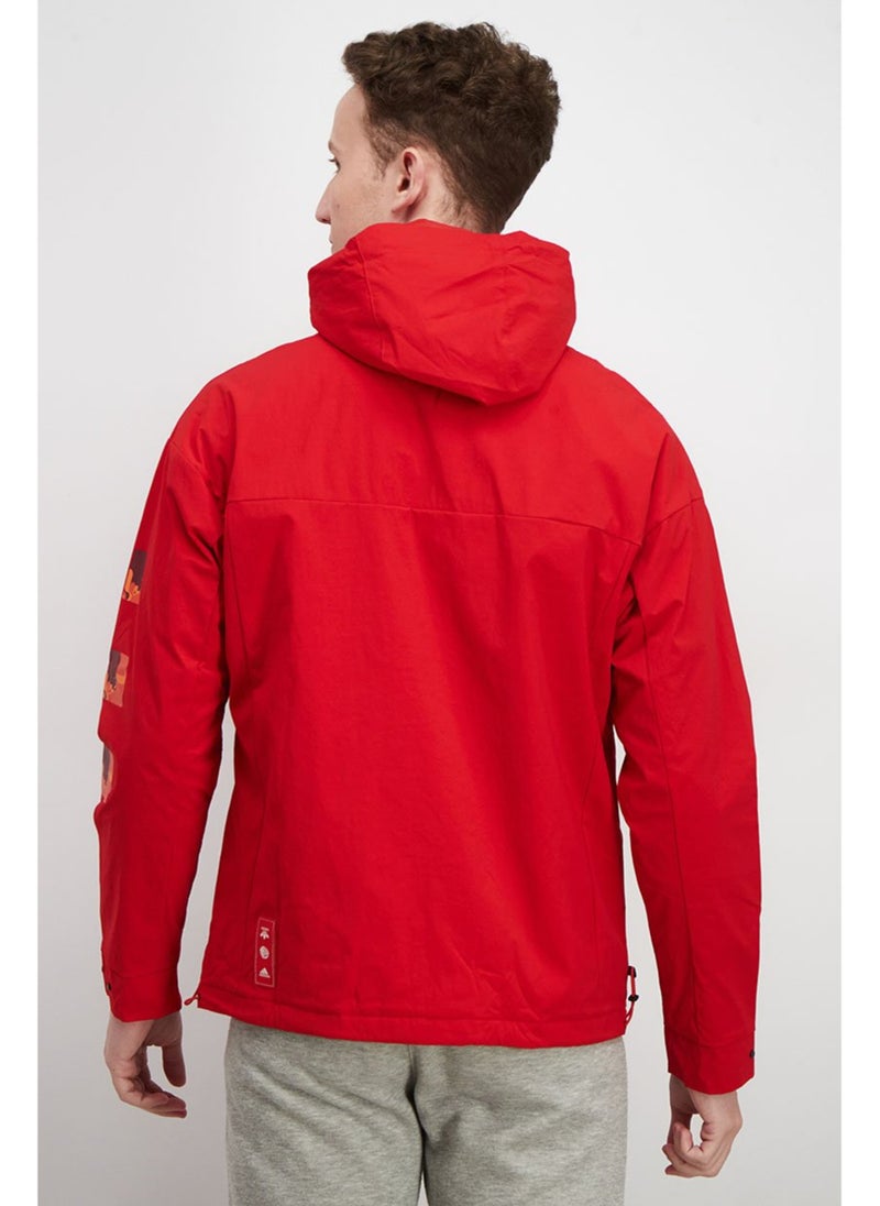 Adidas Men Sportswear Fit Full Zip CNY Outdoor Jacket, red - Image 5