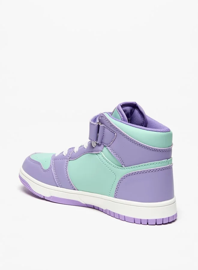 Oaklan by Shoexpress Girls Panelled High-Top Sports Shoes With Hook And Loop Closure