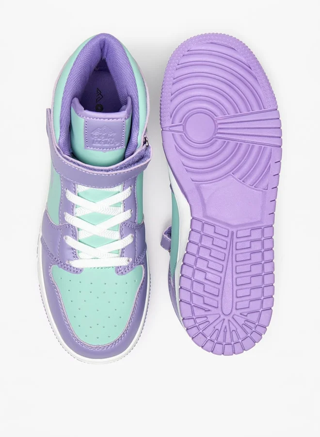 Oaklan by Shoexpress Girls Panelled High-Top Sports Shoes With Hook And Loop Closure