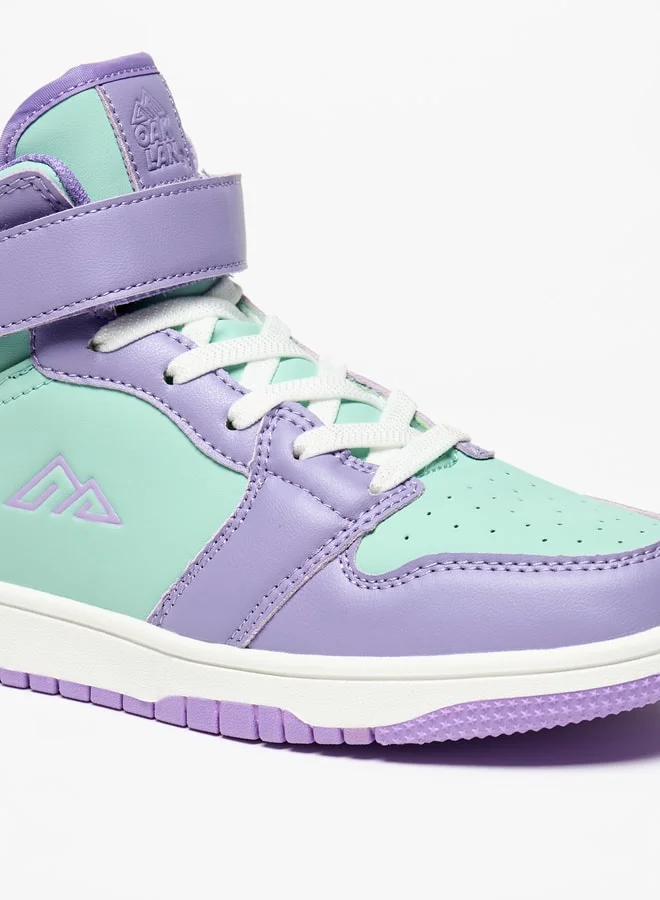 Oaklan by Shoexpress Girls Panelled High-Top Sports Shoes With Hook And Loop Closure