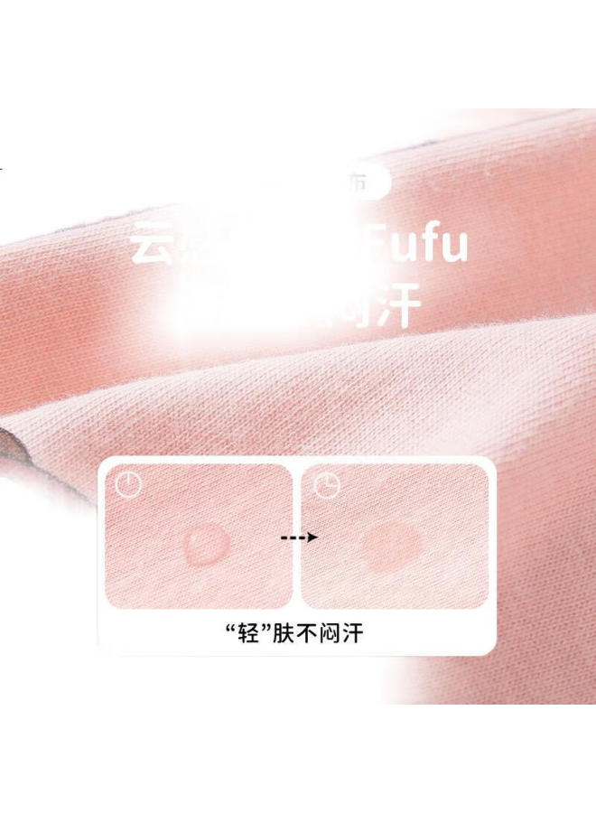 Top melon Dingguagua Girls' Pajama Set, Pure Cotton Short-Sleeve, Class A Breathable, Children'S Home Wear, For Older Children, Pink, Size 160 - Image 1