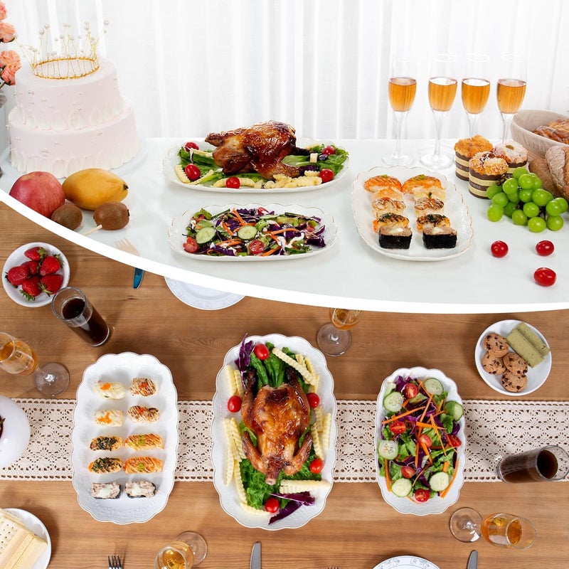 Kassel Ceramic Serving Platter Set | 16”/14”/12” Oval Serving Trays for Entertaining at Parties and Weddings | Oven Safe XL Serving Trays for Tacos, Steak and Cake - Image 3