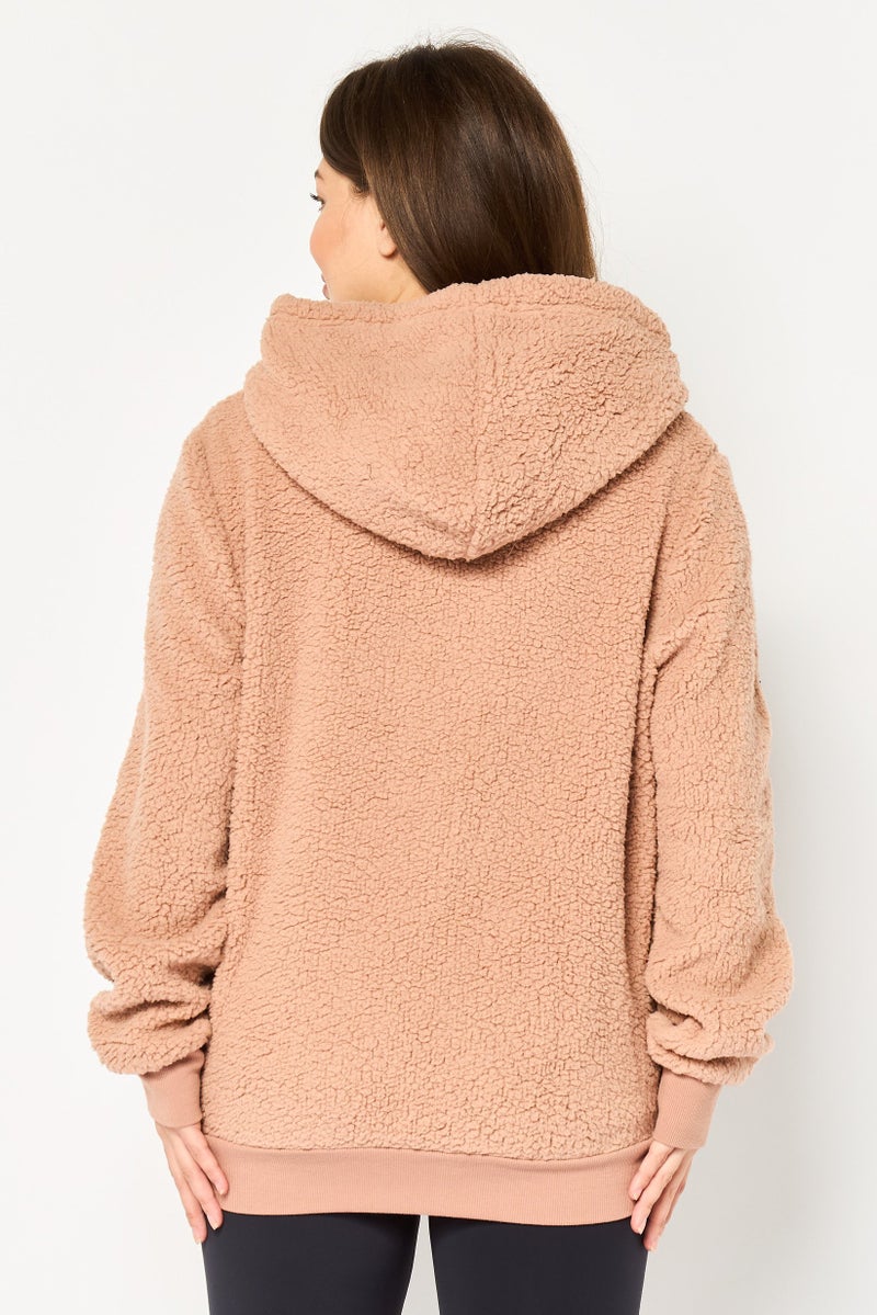 Andrew Marc Women Sportswear Fit Long Sleeve Outdoor Hoodie, Dusty Rose - Image 4