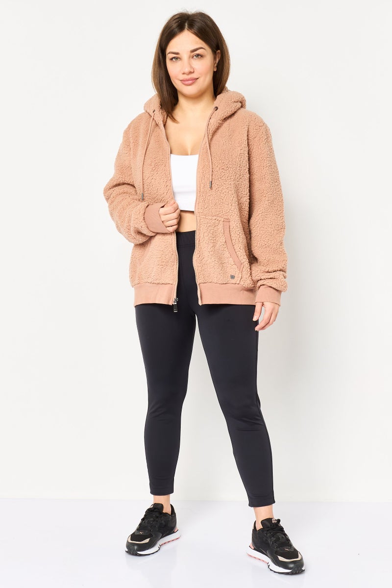 Andrew Marc Women Sportswear Fit Long Sleeve Outdoor Hoodie, Dusty Rose - Image 2