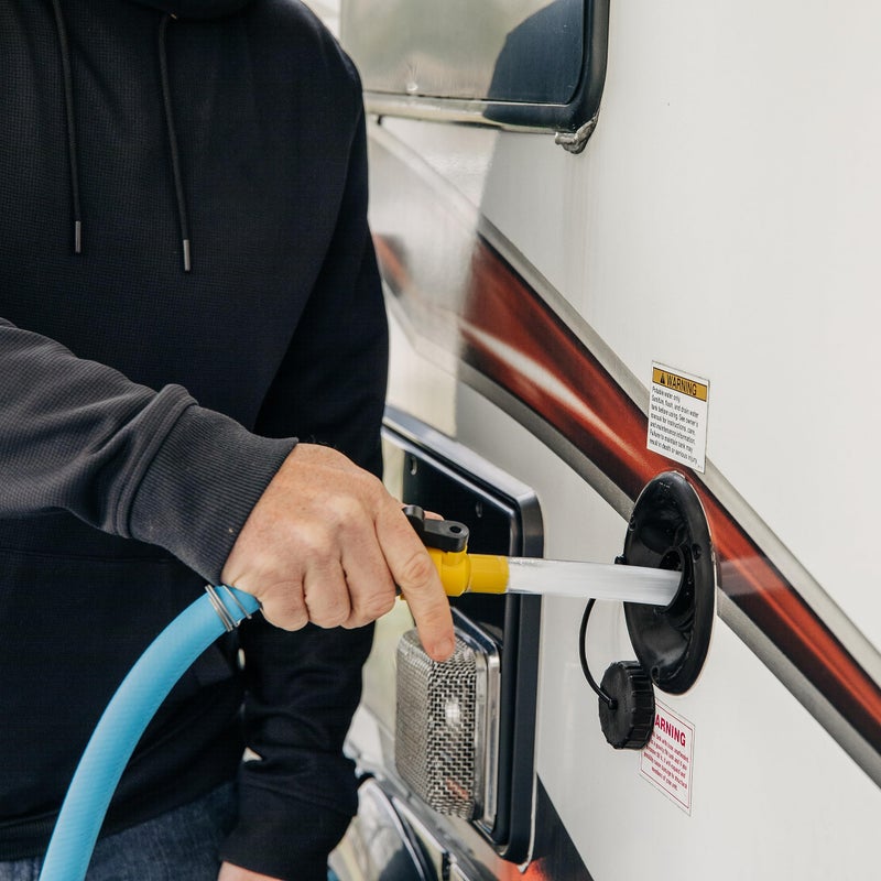 Camco Camco RV Water Tank Filler with Shutoff Valve - Quickly and Efficiently Helps Fill Your Water Tank and Eliminate Line Backflow - Features a 5/8" Tube (40003) - Image 2