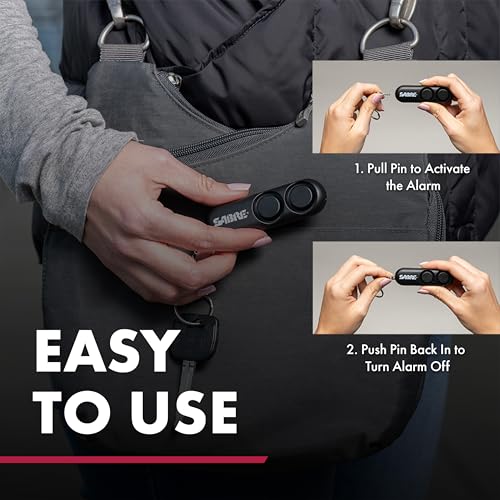 SABRE Personal Alarm With Key Ring, 120dB Alarm, Audible Up To 1,280 Feet (390 Meters), Simple Operation, Reusable, Black - Image 4