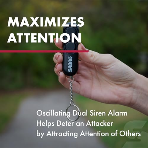 SABRE Personal Alarm With Key Ring, 120dB Alarm, Audible Up To 1,280 Feet (390 Meters), Simple Operation, Reusable, Black - Image 3