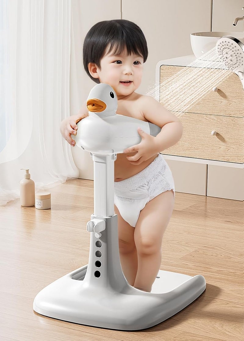 SAMUSAGYAAdjustable Baby Bath Stand with Safety Handle – Foldable Baby Shower Stand with Height Adjustment, Free-Standing Compact Bathtub for Infants & Toddlers - Image 1