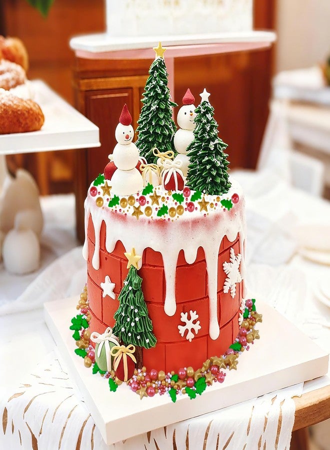 Morofme 3.5 oz Christmas Sprinkles Christmas Tree Sprinkle Holiday Sprinkle Cupcake Topper Mini White Red Pearl Mix Edible Golden Star Christma Candy Sprinkles for Dessert Cake Toppers Cookie - Image 3