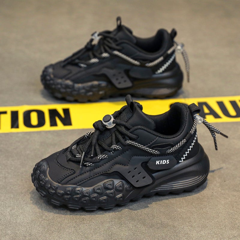 Boys Shoes Leather Children'S Sneaker Middle And Big Children'S Black Soft Sole Boys Torre Shoes - Image 3