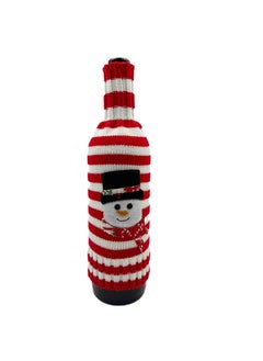 Generic New Christmas Wool Blend Knitted Stripe Wine Bottle Cover with Elk  Snowman Snowman wine bottle set 
