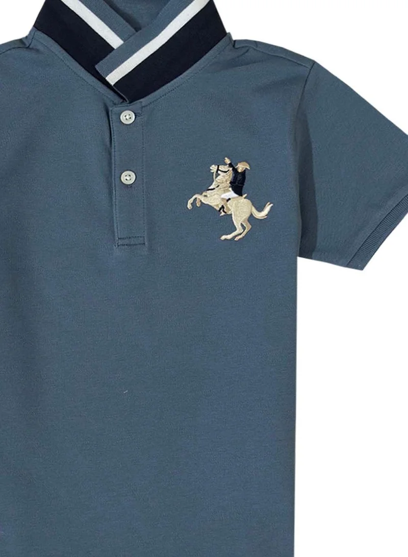 GIORDANO Kids' Napoleon Polo: Classic Piqué, Bold Embroidery, All-Day Comfort