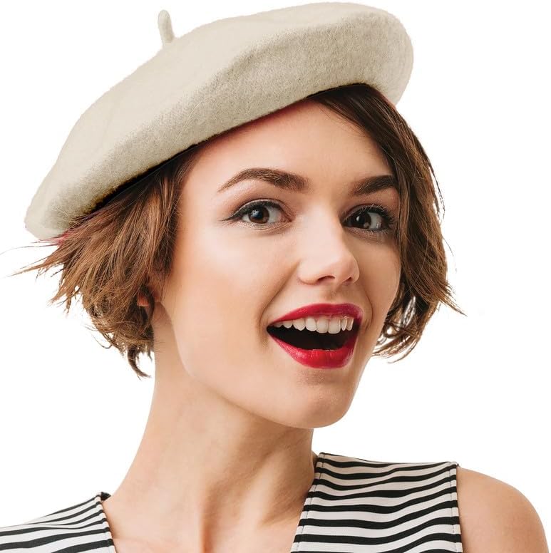 KANGAROO Vintage French Beret - Unisex Wool Hat for Men & Women, Cosplay, Costume Party, Parisian Fashion Accessory - Image 1