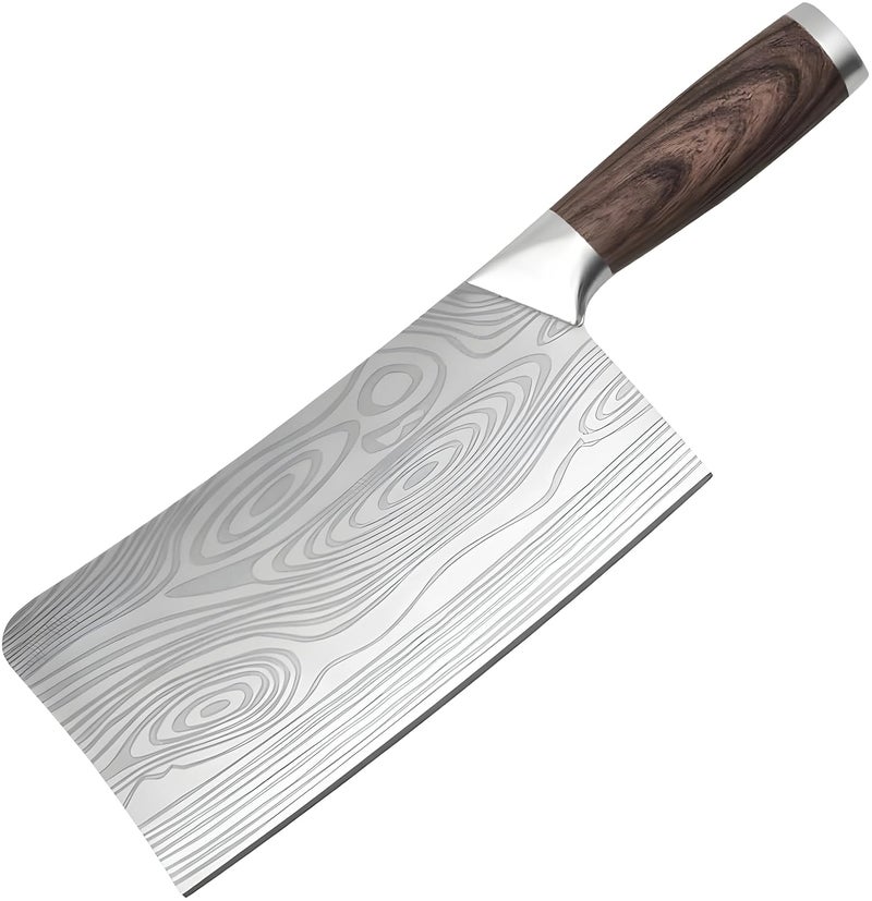 Wizbiz سكاكين ويزبيز بريميوم 7 إنش لقطع اللحم بسكين تقطيع اللحم الثقيلة اليابانية، سكين مطبوخة يدوياً، سكين للعظام، سكين متعددة الاستخدامات، سكين جزار - Image 1