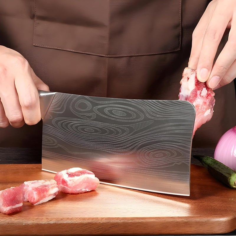 Wizbiz سكاكين ويزبيز بريميوم 7 إنش لقطع اللحم بسكين تقطيع اللحم الثقيلة اليابانية، سكين مطبوخة يدوياً، سكين للعظام، سكين متعددة الاستخدامات، سكين جزار - Image 3