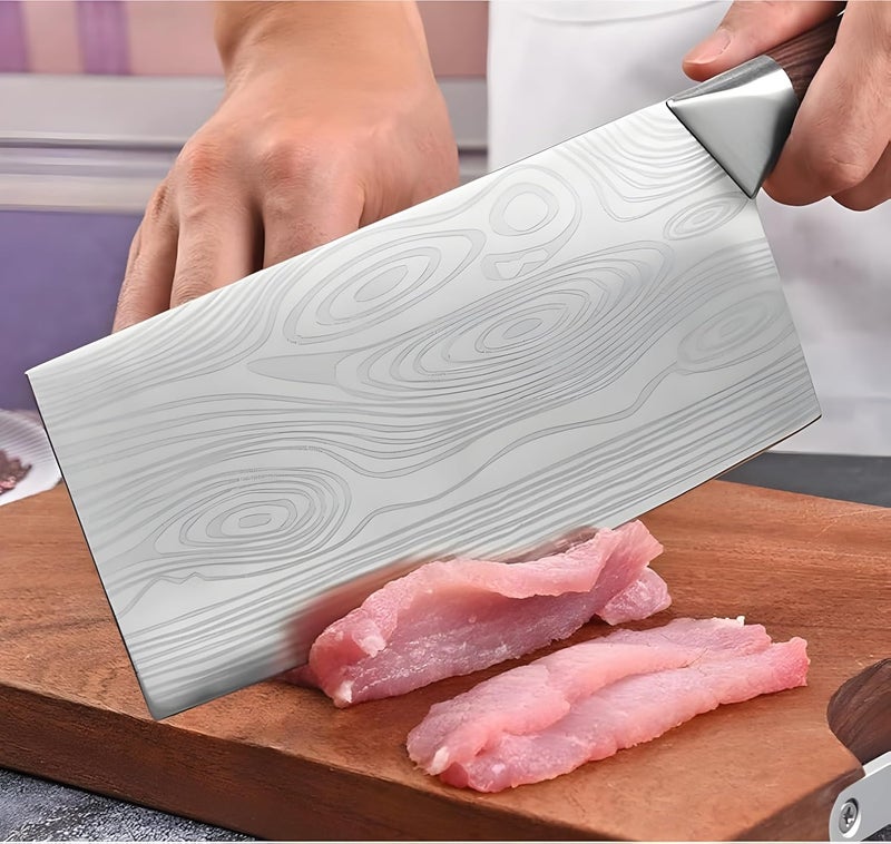 Wizbiz سكاكين ويزبيز بريميوم 7 إنش لقطع اللحم بسكين تقطيع اللحم الثقيلة اليابانية، سكين مطبوخة يدوياً، سكين للعظام، سكين متعددة الاستخدامات، سكين جزار - Image 5