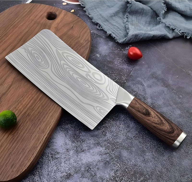 Wizbiz سكاكين ويزبيز بريميوم 7 إنش لقطع اللحم بسكين تقطيع اللحم الثقيلة اليابانية، سكين مطبوخة يدوياً، سكين للعظام، سكين متعددة الاستخدامات، سكين جزار - Image 2