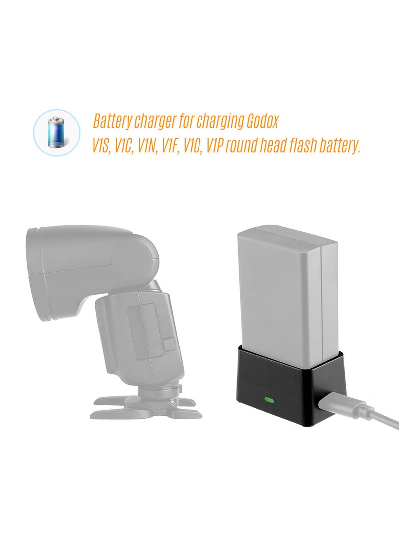 Godox شاحن بطارية USB VC26 مدخل تيار مستمر 5 فولت ومخرج تيار مستمر 8.4 فولت لشحن بطارية فلاش الرأس المستدير Godox V1S V1C V1N V1F V1O V1P  - Image 5