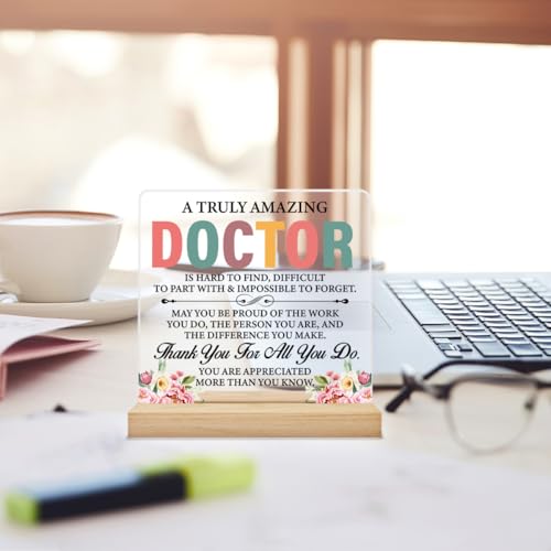 Nurawo Doctor Gifts for Women, Doctor Appreciation Gifts, Best Doctor Ever Gifts, Retirement Gifts for Doctors May You Be Proud Acrylic Desk Plaque Sign 4 x 4 Inches - Image 3