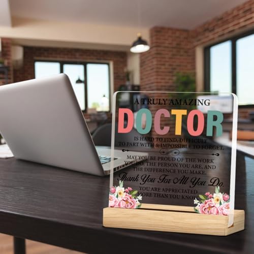 Nurawo Doctor Gifts for Women, Doctor Appreciation Gifts, Best Doctor Ever Gifts, Retirement Gifts for Doctors May You Be Proud Acrylic Desk Plaque Sign 4 x 4 Inches - Image 4