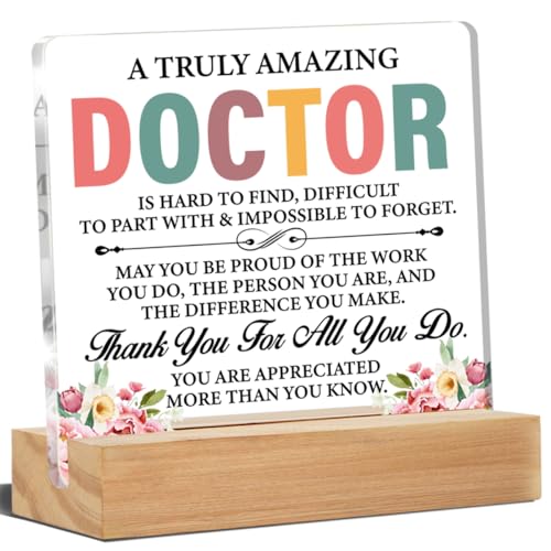 Nurawo Doctor Gifts for Women, Doctor Appreciation Gifts, Best Doctor Ever Gifts, Retirement Gifts for Doctors May You Be Proud Acrylic Desk Plaque Sign 4 x 4 Inches - Image 1