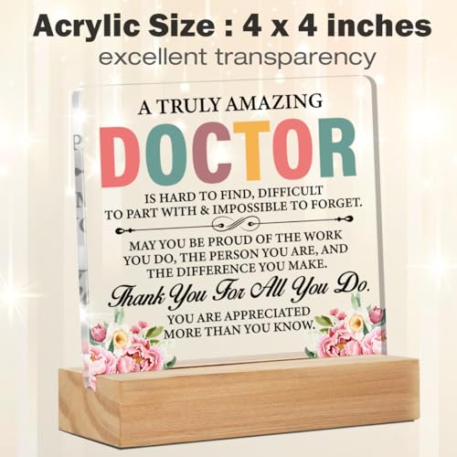 Nurawo Doctor Gifts for Women, Doctor Appreciation Gifts, Best Doctor Ever Gifts, Retirement Gifts for Doctors May You Be Proud Acrylic Desk Plaque Sign 4 x 4 Inches - Image 2