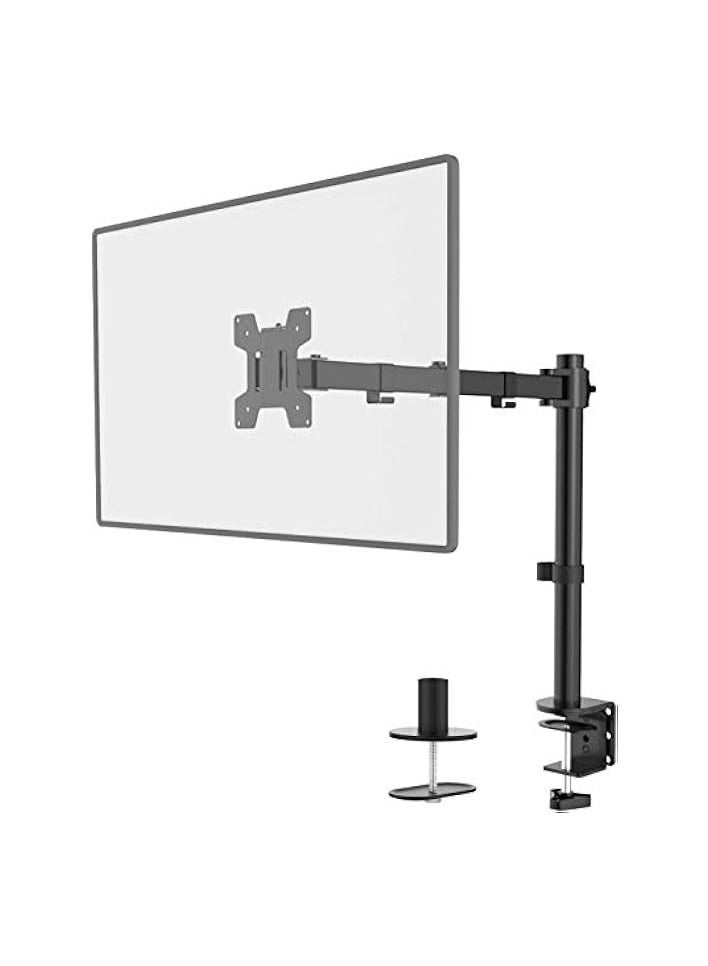 PROMASS Counterbalance Single Monitor Arm Desk Mount | For 17-27 Inches | Full Motion Swivel Long Arm with Gas Spring | Height Adjustable LCD Monitor Mount - Image 1