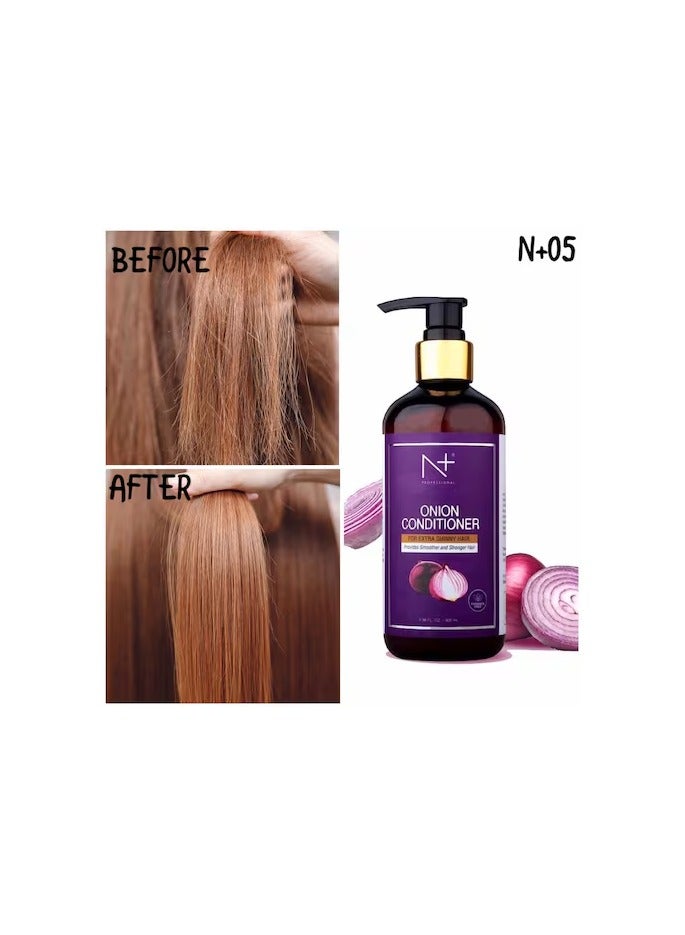 N+ Professional Onion Conditioner for Extra Shinny Hair, Strengthening and Softening 300ml - Image 4