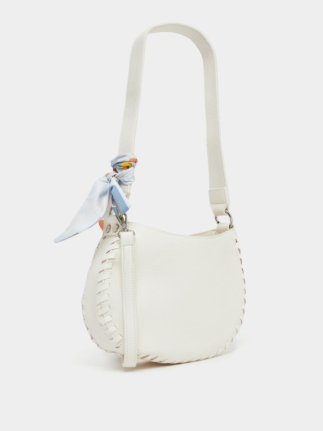 Styli Styli Stitch Detail Shoulder Bag with Printed Scarf  - Image 2